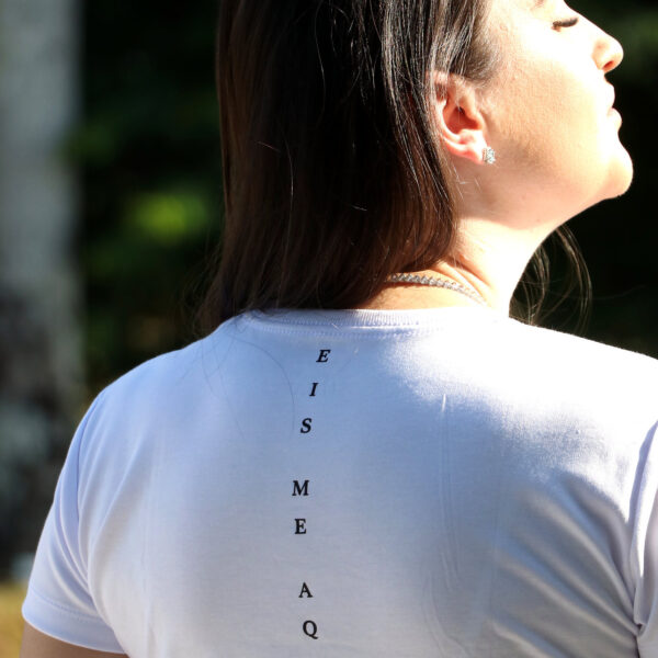 Camiseta Costas "Eis-me Aqui" — branco — costas