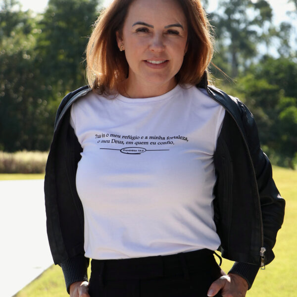 Camiseta "Tu és o meu refúgio" — branco — principal